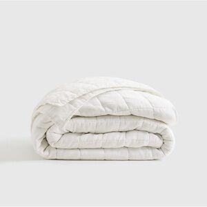 QUINCE European Linen Box Quilt King/Cal King White 6328